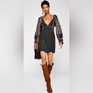 Free People All My Life Embroidered Mini Dress Sz XS